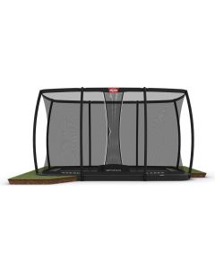 Trampolin BERG Ultim Champion FlatGround 410 Grau + Safety Net DLX XL 32.31.94.30