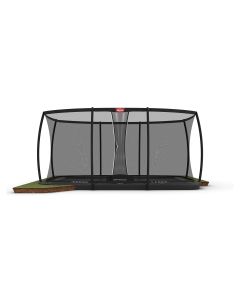 Trampolin BERG Ultim Elite FlatGround 500 Grau Airflow PRO + Safety Net DLX XL 32.41.95.31