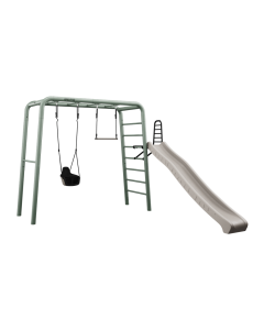 BERG PlayBase Rahmen Medium TL Green + Rutsche + Babyschaukel + Trapez 22.21.14.00
