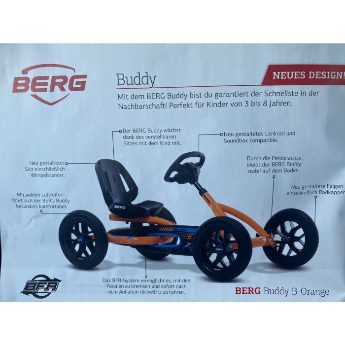 Kinder-Trampolin  BERG Buddy B-Orange BFR Pedal Gokart 24.20