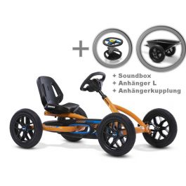 Kinder-Trampolin  BERG Buddy B-Orange BFR Pedal Gokart 24.20.60.03 +  Soundbox + Anhänger L + Anhängerkupplung!
